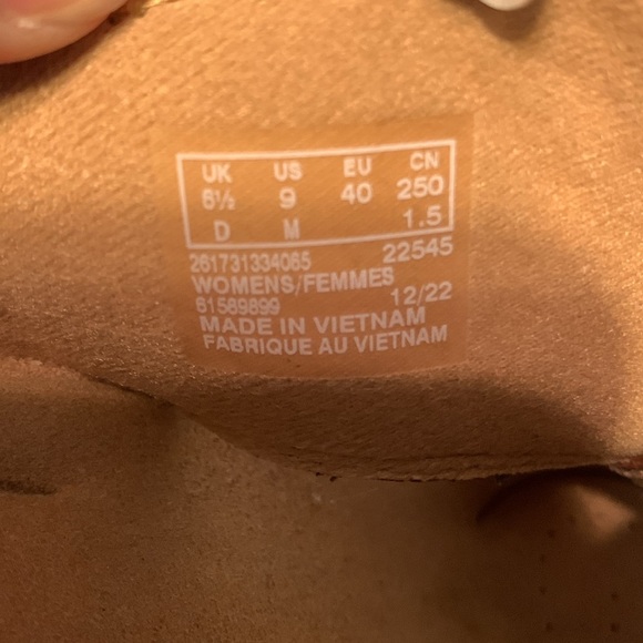 Clarks Tan Wedge Sandals with Cork Heel Giselle beach faux suede braid size 9 - Picture 6 of 6